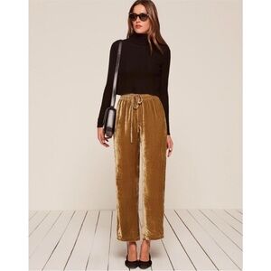 Reformation Stefan Pant Gold Velvet